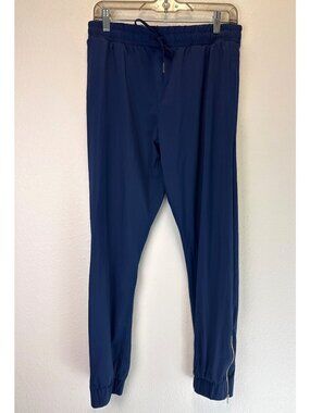Zyia Navy Blue Jogger Pants With Zippered Ankles And Elastic Waistband Size Med
